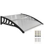 Front Door Canopy, Outdoor Awning, Rain Shelter for Window, Porch and Front/Back Door, 103 x 96.5 cm, Clear