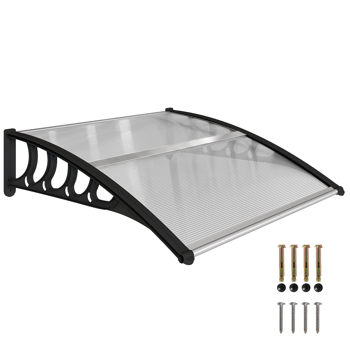 Front Door Canopy, Outdoor Awning, Rain Shelter for Window, Porch and Front/Back Door, 103 x 96.5 cm, Clear