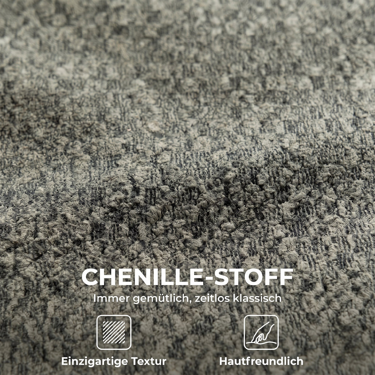 Sessel Drehbarer Loungesessel mit Chenille-Optik, Breiter Sitzfläche