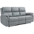 3-Sitzer-Sofa, linker und rechter Sitz zur¨¹cklehnbar, anpassbare Fu?st¨¹tze, Kunstlederbezug, f¨¹r Wohnzimmer, Dunkelgrau
