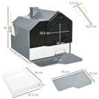 Katzentoilette im niedlichen Design, 1 Siebvorleger, 1 Streuschaufel, herausnehmbare Bodenwanne, Grau