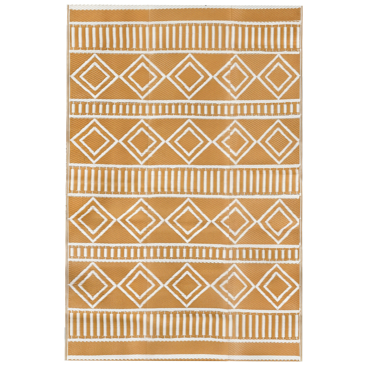Outdoorteppich Terrassenteppich, wetterbest?ndig, modernes Design, 121 cm x 182 cm x 0,3 cm, Gr¨¹n + Creme