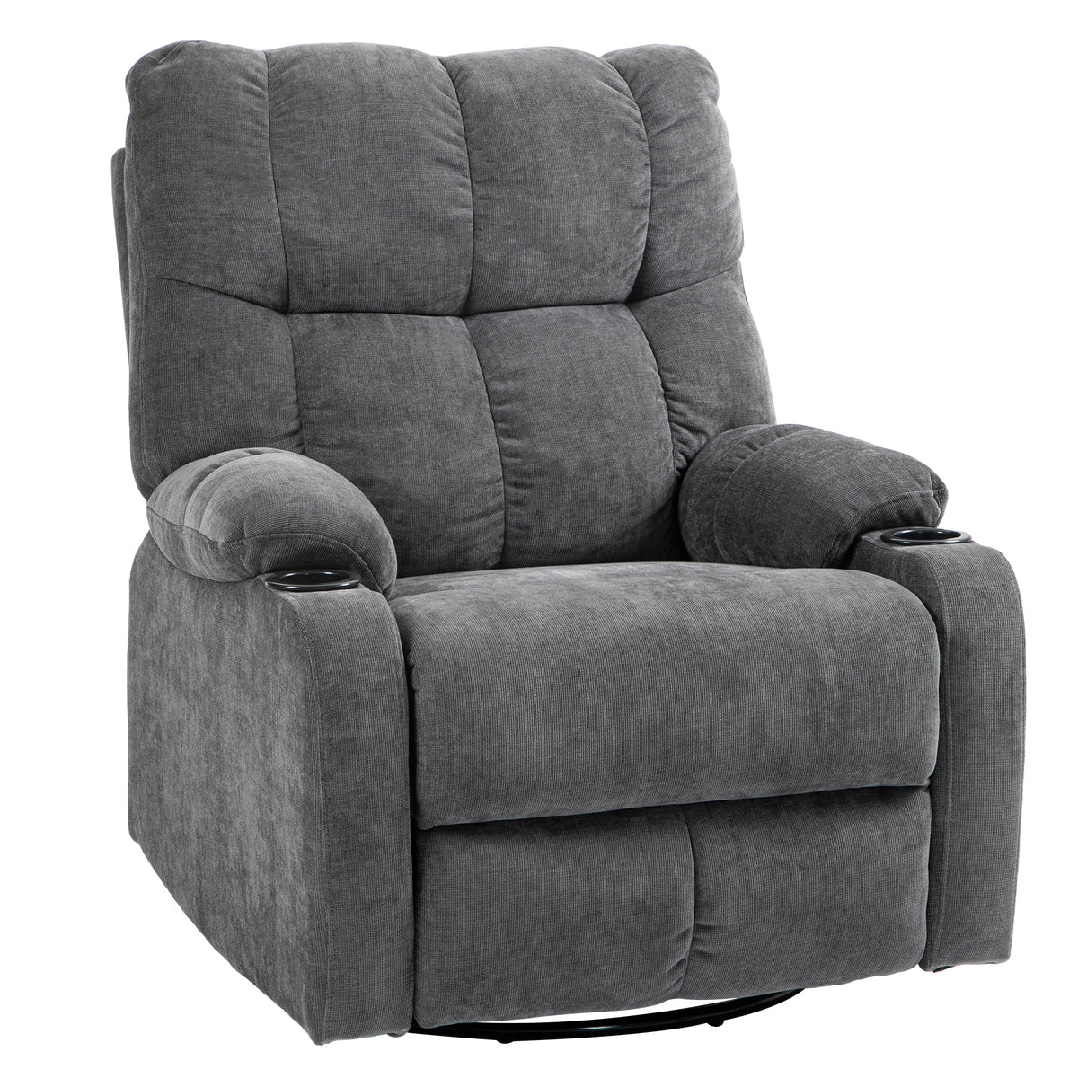 Relaxsessel mit Fu?st¨¹tze, Liegesessel, drehbar, bis 150 kg, Stahlrahmen, 88x96x108cm, Dunkelgrau