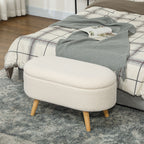 Sitzbank mit Stauraum und Deckel, Fu?hocker f¨¹r Flur, Wohnzimmer, Schlafzimmer, Holz, Stoffbezug, Wei?
