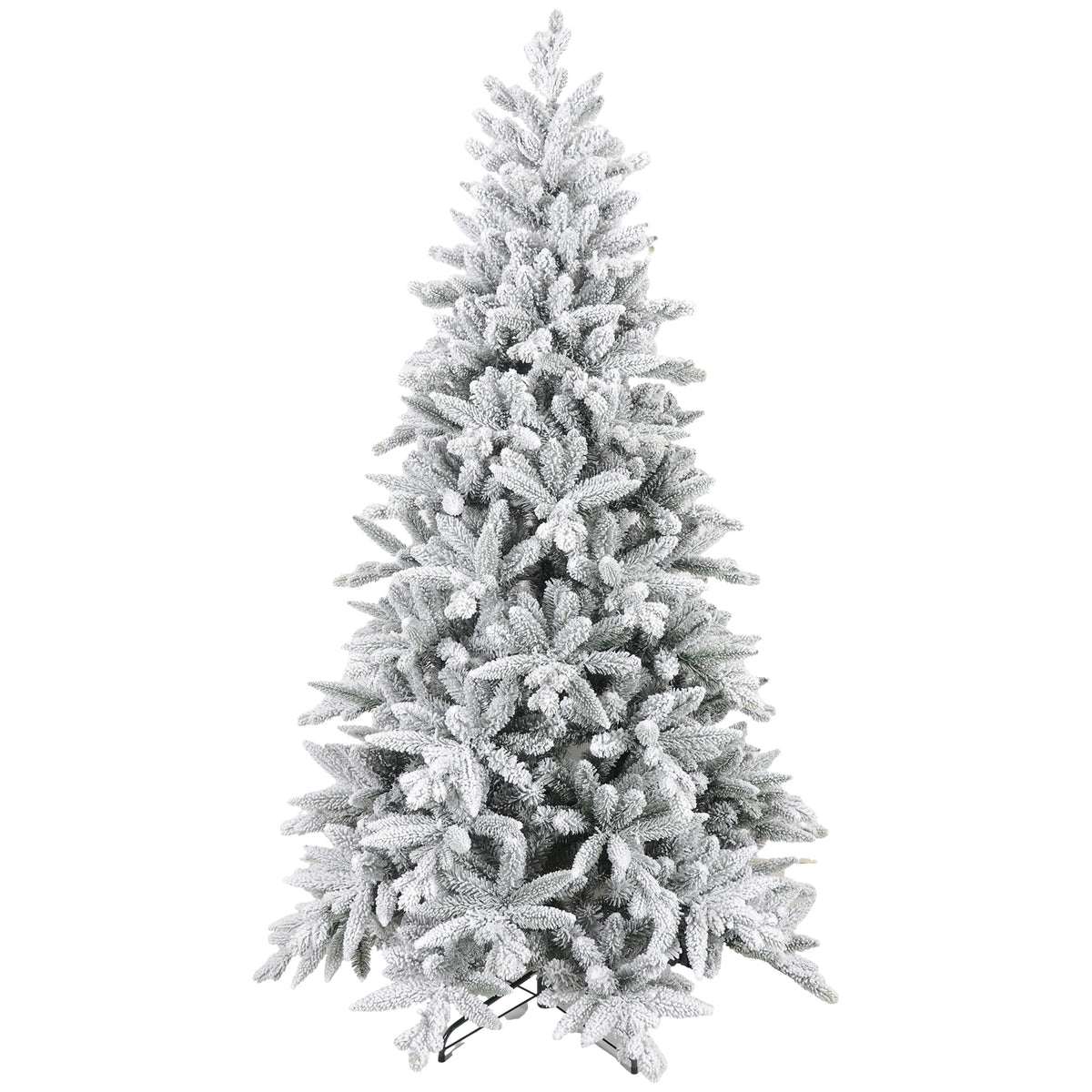 Weihnachtsbaum 180 cm, schneebedeckt, flammhemmend, Metallfuß, formbare Äste, Grün