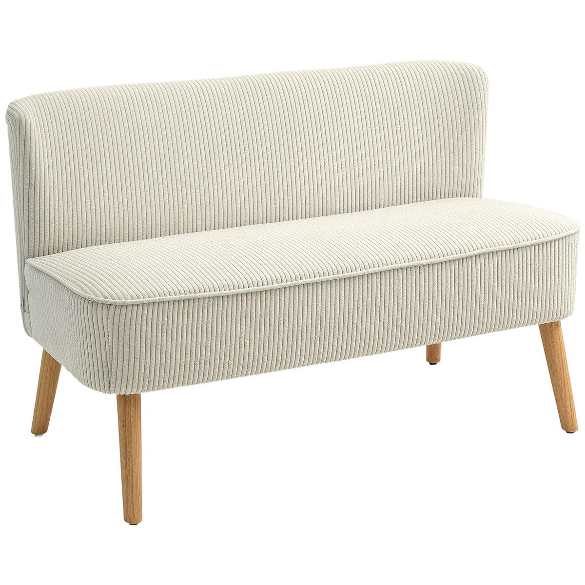 2-Sitzer Sofa, weiche Polsterung, pflegeleichter Bezug, bis 150 kg belastbar, 117 x 56,5 x 77 cm, Cremewei?