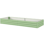 Metal Raised Garden Bed Planter Box Outdoor Planters for Growing Flowers, Herbs, Green, Light Green