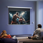 Beamer Leinwand 212 x 150 cm 120 Zoll 16:9 HD 4K Projektionsleinwand Elektrisch mit Fernbedienung, Weiß