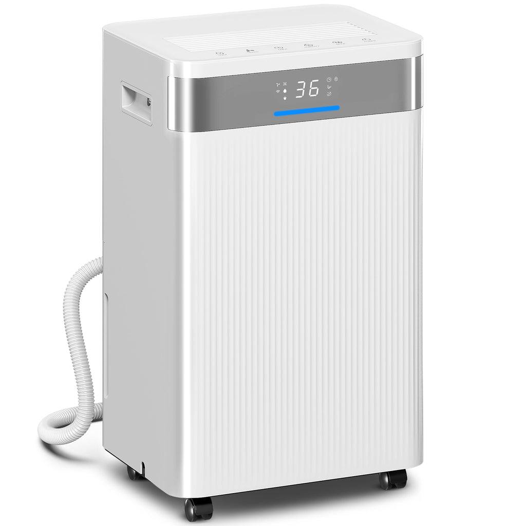 Luftentfeuchter, 4,5 Liter Tank, 24-Stunden-Timer, LED-Display, Kunststoff, Weiß