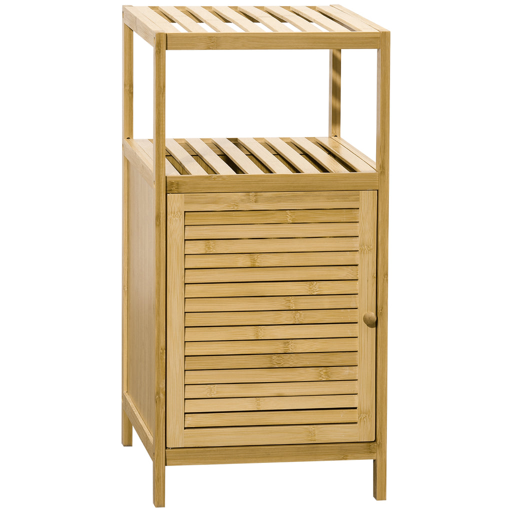 Badezimmerschrank Badregal, Bambus, 1Ablage, 1 Schrank, 33 cm x36.5 cm x67 cm, Natur