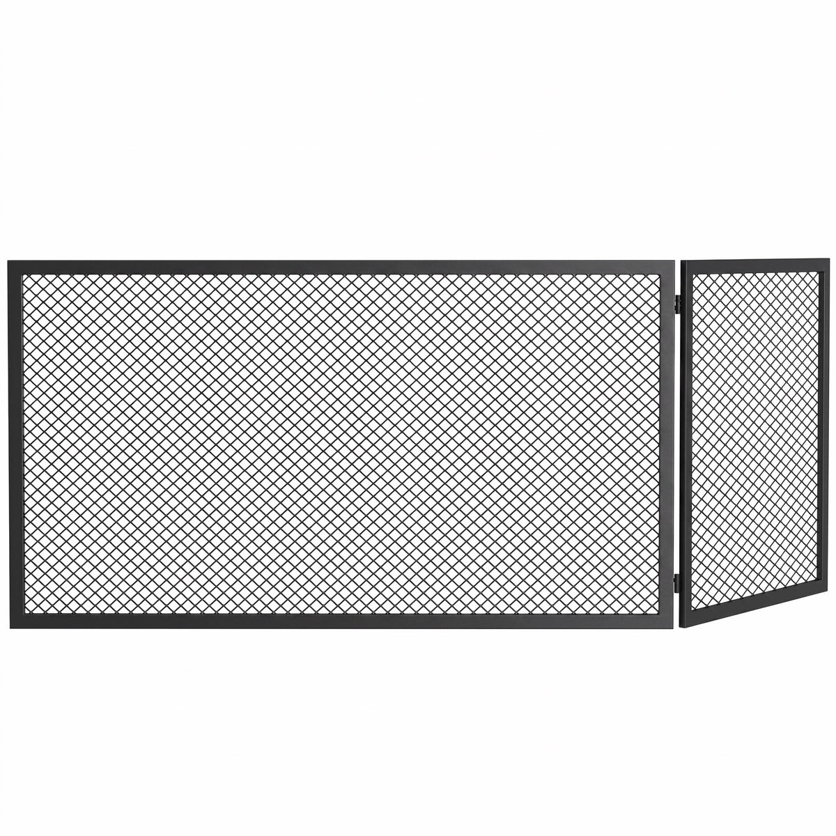 Kaminschutzgitter, Faltbarer Funkenschutz aus Metall, 141 x 50 cm