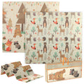 Baby Play Mat, Double Sideded Foldable Kids Crawling Mat, Reversible & Waterproof, Forest Theme