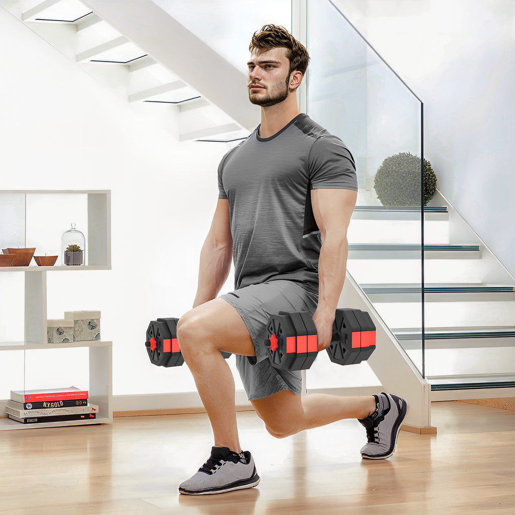 6-in-1 Hantelset Kurzhantel Set Kurzhanteln Langhanteln verstellbar 25 KG für Krafttraining Zuhause