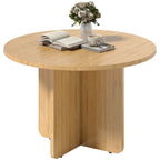 Runder Couchtisch, Bambus-Wohnzimmertisch mit Kreuzfu?, Natur