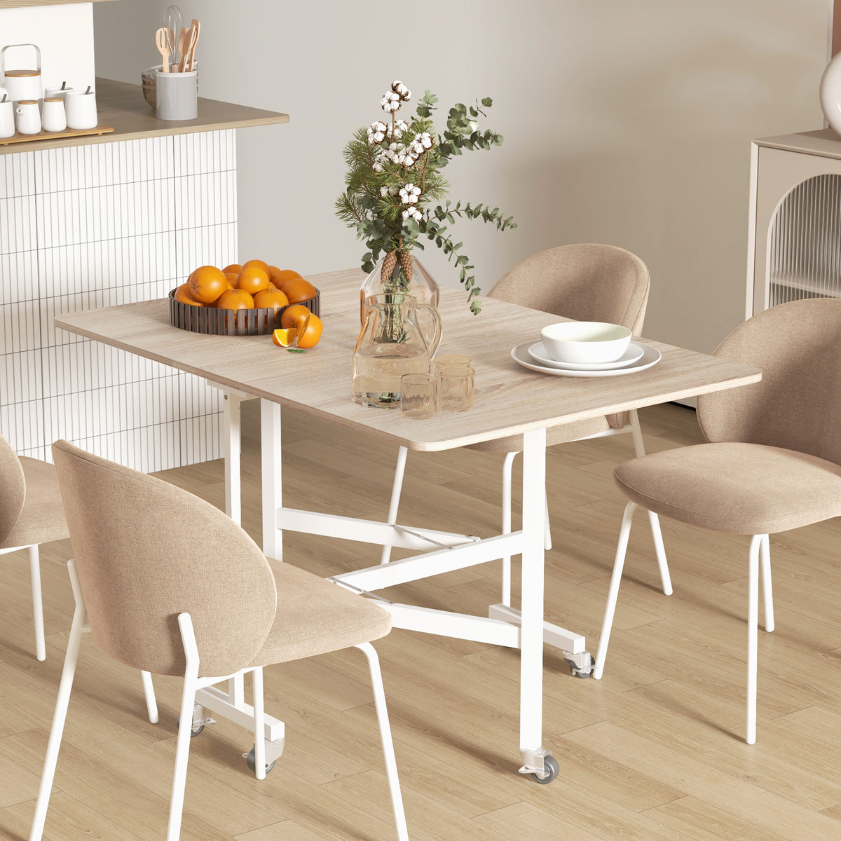 4-6 Person Drop Leaf Dining Table - Oak