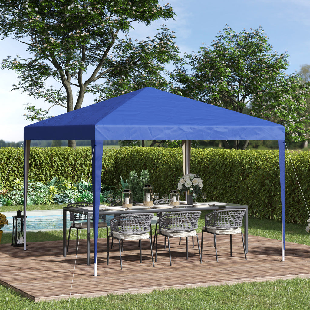 Pavillon, 2,95 x 2,95 m Pop-Up-Faltpavillon, Gartenpavillon, Partyzelt, UV-Schutz, Stahl+Oxfordstoff, Blau