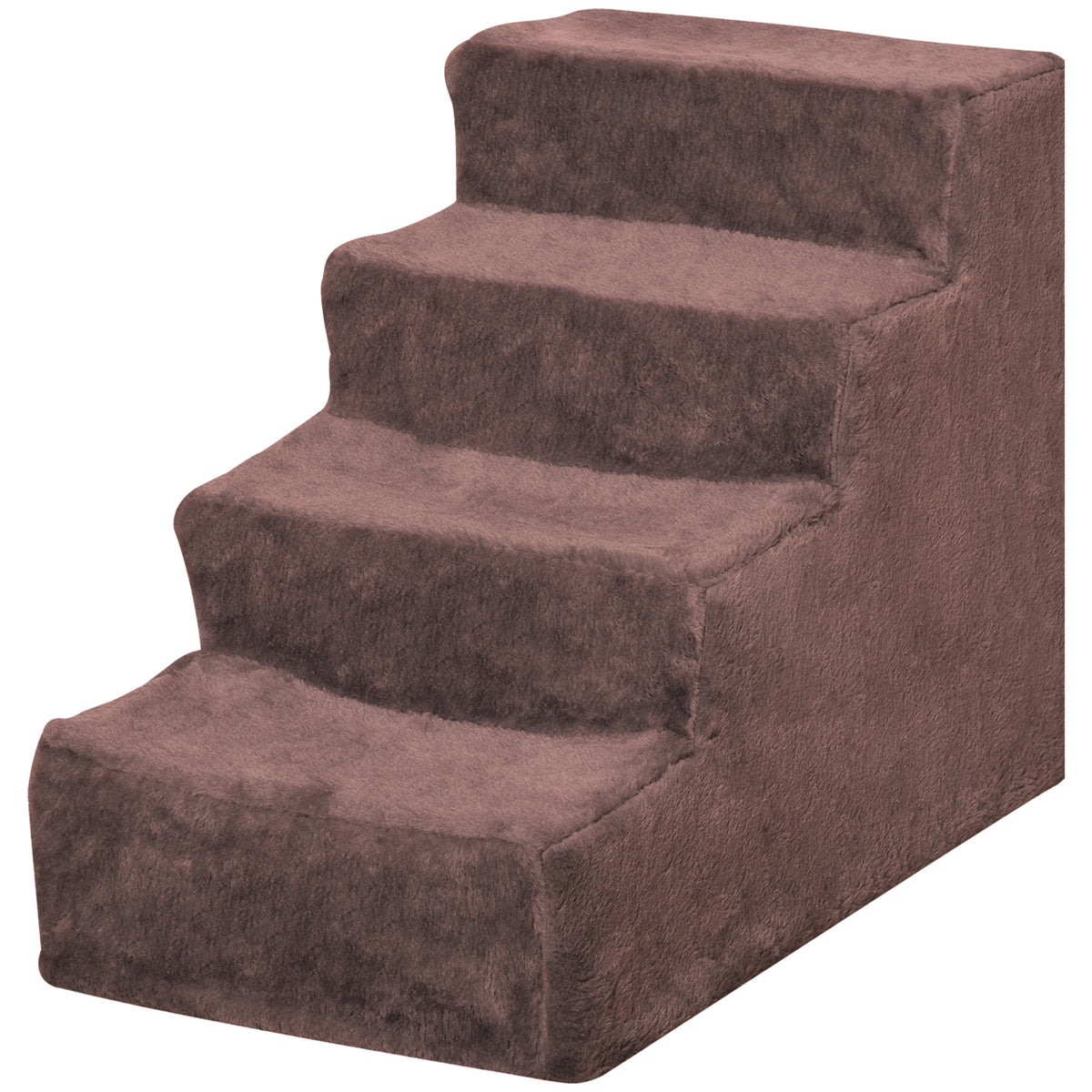 Hundetreppe 4-Stufig Abnehmbarer Bezug Für Kleine Hunde 44 cm Braun