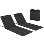 Strandliege Sonnenliege Gartenliege, klappbar, verstellbare R¨¹cklehne, Seitentasche, 48 cm x 134 cm x 33-43 cm, Schwarz