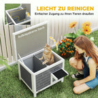 Outdoor Cat House Insulated with Openable Roof, Weatherproof Feral Cat Shelter for Rabbits, Cats, Grey