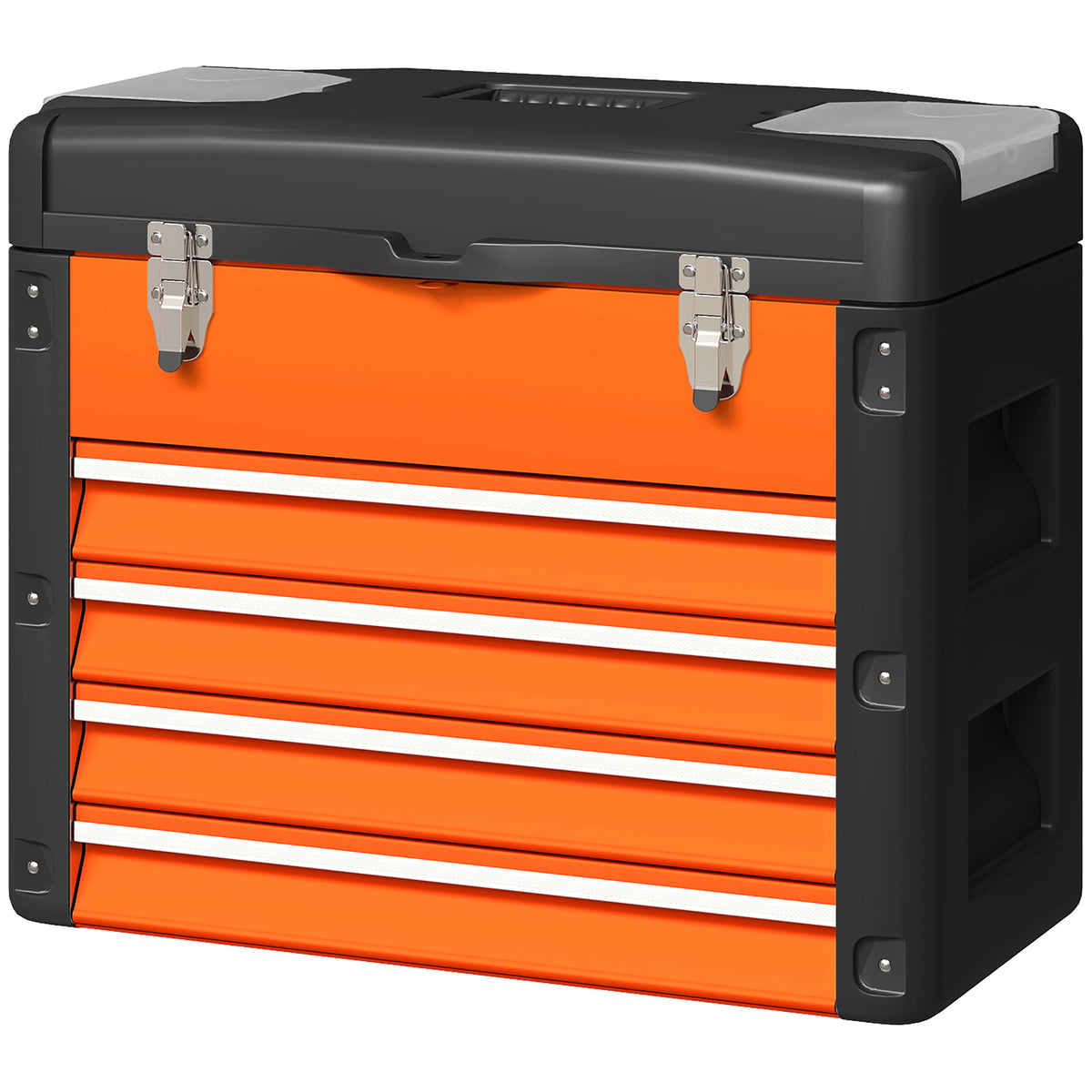 4 Drawers Large Toolbox - Orange