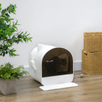 Hooded Cat Litter Box, Kitten Litter Tray, with Lid, Scoop, Filter, Flap Door