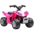 Elektro-Kinderquad, LED-Licht, Hupe, breite Reifen, bequemer Sitz, rutschfeste Griffe, Rosa