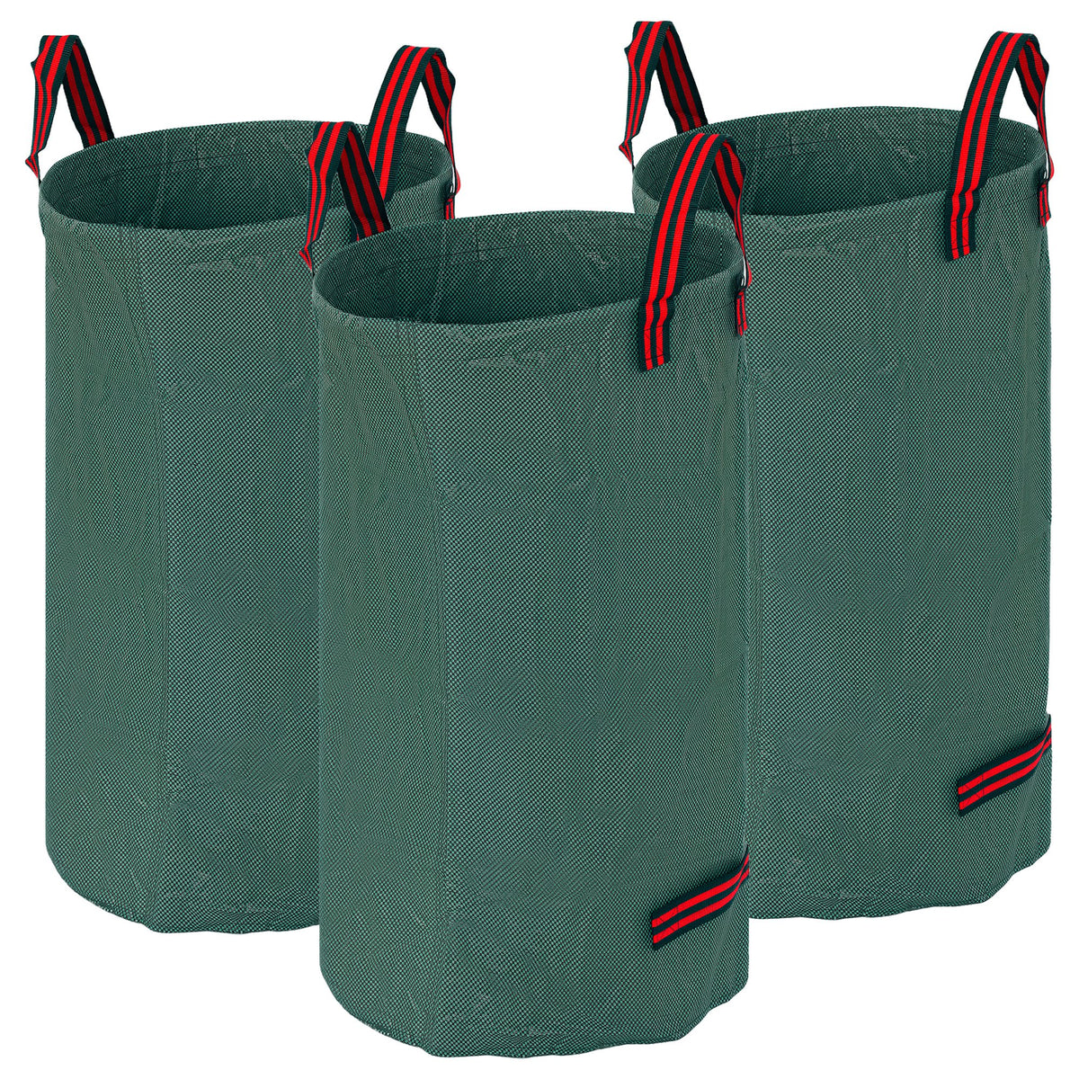 Gartensack 3x120L wasserdicht Gartenabfallsack mit Griffe, stabil Laubsack UV Schutz Gr¨¹n