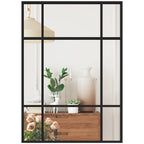 Wandspiegel, dekorativer Spiegel mit Metallrahmen, schwarze Streifen, Mehrschichtglas, 50B x 2T x 70H cm