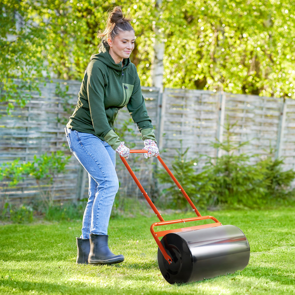 38L Fillable Cylinder Steel Lawn Roller - Red
