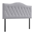 Kopfteil für Bett Polsterkopfteil Bett Kopf Rückenlehne Bettkopfteil in grau Pappel Samt Stoff 185 x 8 x 134 cm