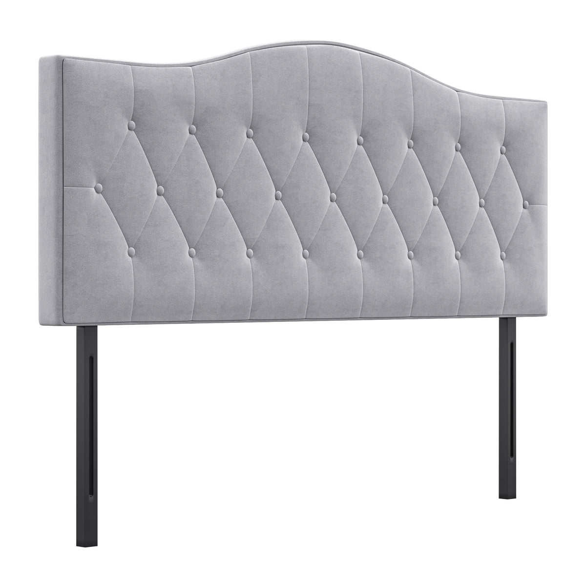 Kopfteil für Bett Polsterkopfteil Bett Kopf Rückenlehne Bettkopfteil in grau Pappel Samt Stoff 185 x 8 x 134 cm