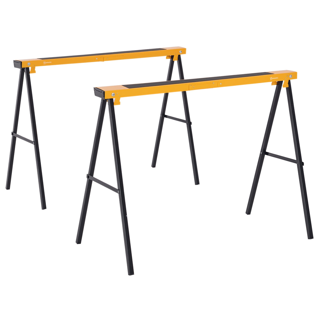 2er-Set Arbeitsbock, Handwerks-St?nder, bis zu 250 kg belastbar, Metall, Gelb