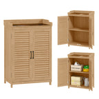Gartenschrank Holz, Geräteschuppen mit Arbeitsfläche, wetterfest Geräteschrank, 65,5x40x98,5cm Gelb