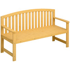 2-Sitzer Gartenbank Holz, wetterfest Sitzbank, Gartenmöbel mit Rückenlehnen, 240 kg belastbar 140 x 50 x 85 cm, Orange