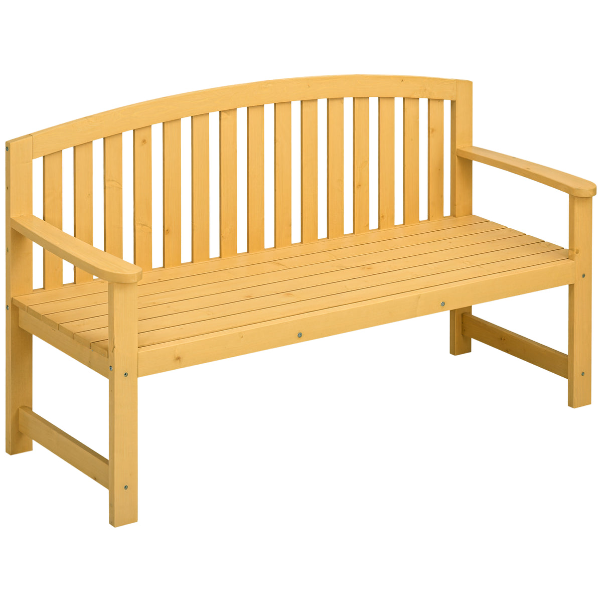 2-Sitzer Gartenbank Holz, wetterfest Sitzbank, Gartenmöbel mit Rückenlehnen, 240 kg belastbar 140 x 50 x 85 cm, Orange