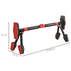 Klimmzugstange, verstellbar 80-110cm, Wasserwaage, 6-Punkt-Unterst¨¹tzung, Metall, Schwarz/Rot