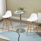 2er-Set Barhocker Barstühle Skandi-Design, Fußtstütze, 43 cm x 43 cm x 91 cm, Natur + Weiß