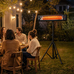 Infrarot Heizstrahler 2500W Terrassenstrahler mit Touch & Fernbedienung 3 Heizstufen höhenverstellbarem Standfuß