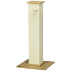80cm Scratching Post, with Toy Ball, Sisal Rope - White