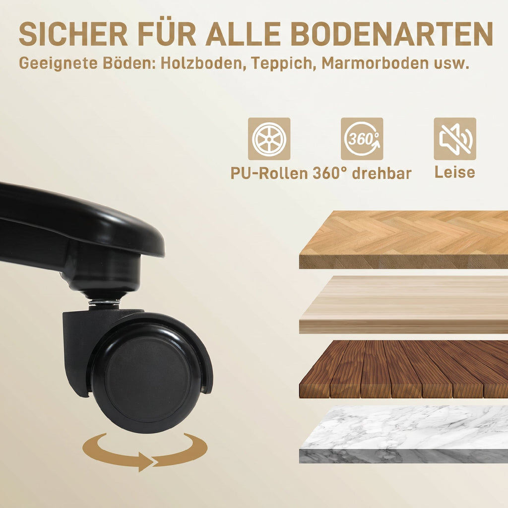 Chefsessel Ergonomisch Bürostuhl bis 200 kg mit Samtoptik, Hoher Rückenlehne, für Büro und Homeoffice Schwarz