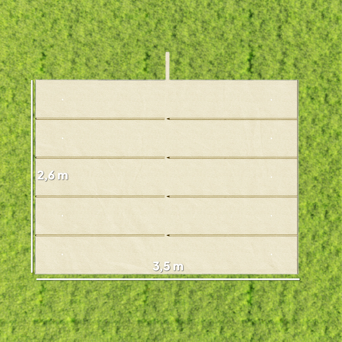 Retractable Pergola Cover, 3.5 x 2.6 m Replacement Canopy Fabric for 4 x 3 m Frame, Roof Top Only, Cream White