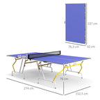 Tischtennisplatte, klappbar, inkl. 2 Schl?ger, 3 B?lle, Netz, Indoor, Metallgestell, 274x152x76cm, Blau