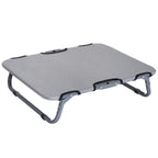 Hundeliege Outdoor, klappbar Erhöhtes Hundebett für kleine Hunde, Kühlendes Haustierliege mit Stahlrahmen, Haustierbett für Draußen Camping, 59 x 46 x 15 cm, Grau