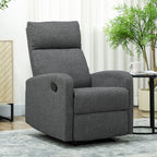 Relaxsessel, verstellbarer Liegesessel mit anpassbarer Beinst¨¹tze, Moderner Wohnzimmersessel mit Stoffbezug, Grau
