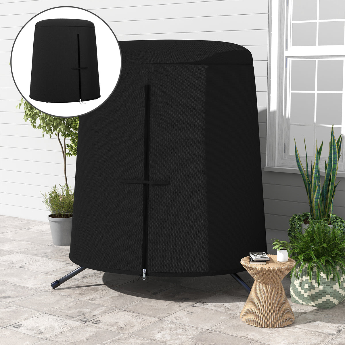 196 x 230 cm Hanging Egg Chair Protective Cover - Black
