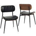 Esszimmerstühle 2er Set Küchenstühle Moderne Polsterstuhl mit Sitzfläche aus Kunstleder, Geschwungener Rückenlehne