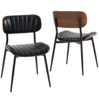 Esszimmerstühle 2er Set Küchenstühle Moderne Polsterstuhl mit Sitzfläche aus Kunstleder, Geschwungener Rückenlehne