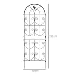 Set of 2 Garden Trellis, Metal Fence Panels for Climbing Outdoor Plants, Flowers, 150 x 50cm