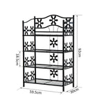 Schuhregal, Pflanzenregal, Blumenregal, Standregal, St?nder, 4 Ebenen, Metall, 59,5 x 30 x 92 cm, Schwarz