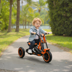 Kids Tricycle Baby Trike, Kids Trike with Pedal, 3 Wheel Toddler Balance Bike for Indoor Outdoor Use, Orange